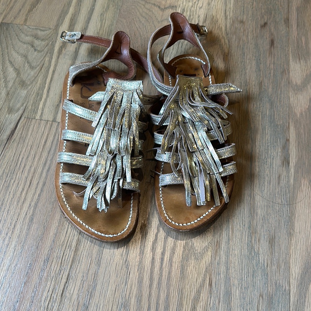 K. Jacques Fringe Sandals - Gold, but photo looks silver. Worn twice!